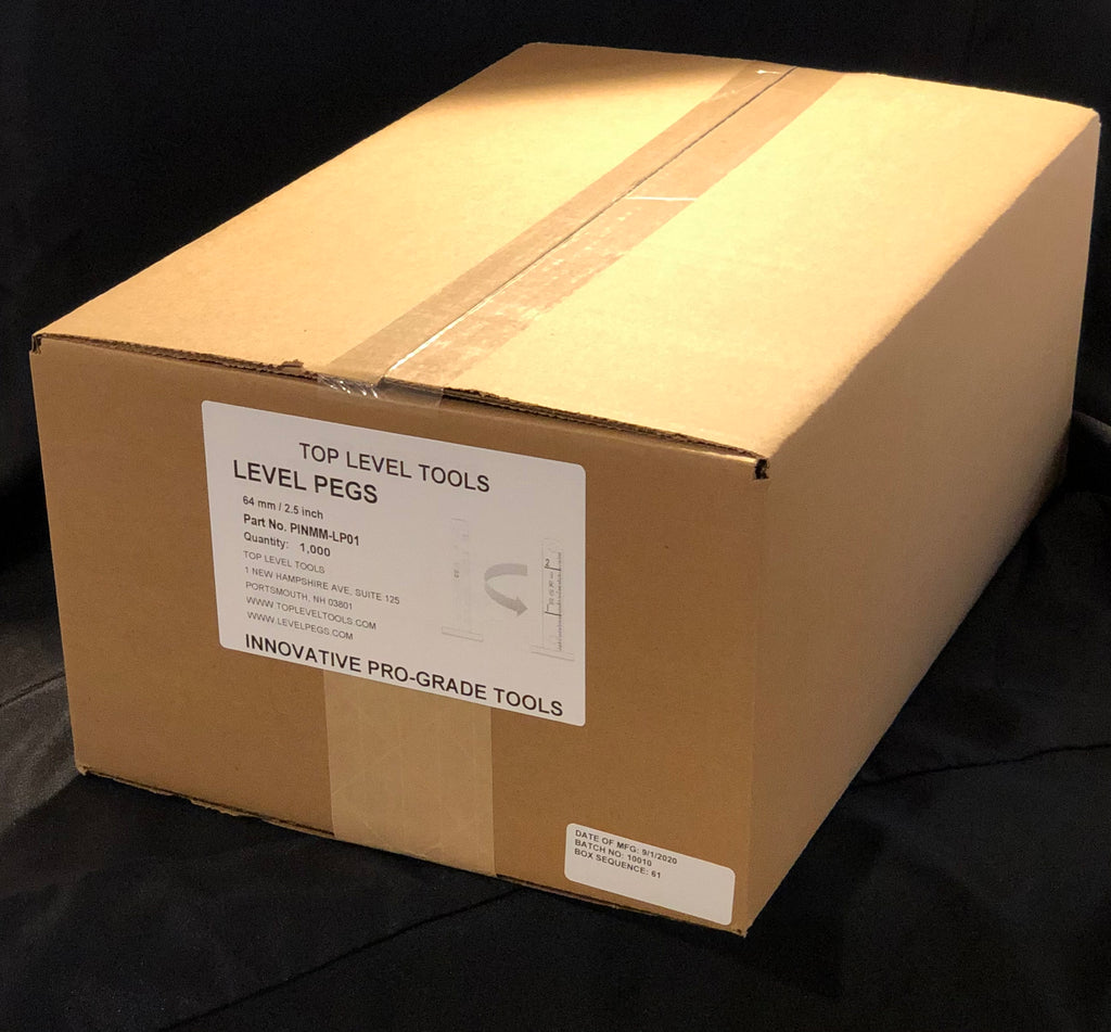 A carton of 1000 LEVELPEGS
