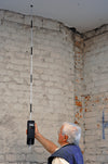 Attach the rods on top of the hand display unit to take precise elevations of ceilings.  Use the magnet to hang from metal features such as suspended ceilings.